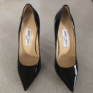 Jimmy Choo Black Patent Love 100 Heel Size 37 EU 6.5 US